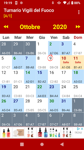 Android application Turnario Vigili del Fuoco screenshort
