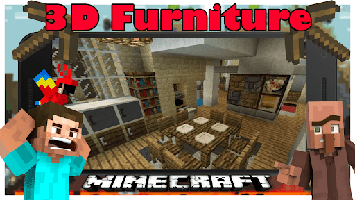 3D house furniture  decor mod for minecraft pe
