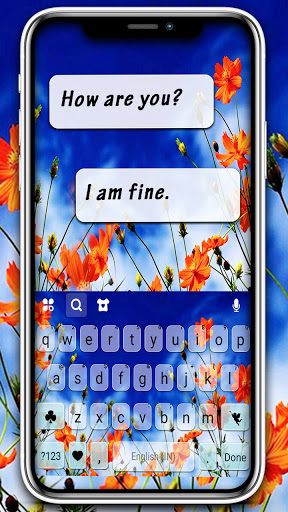Android application Summer Flower Keyboard Backgro screenshort