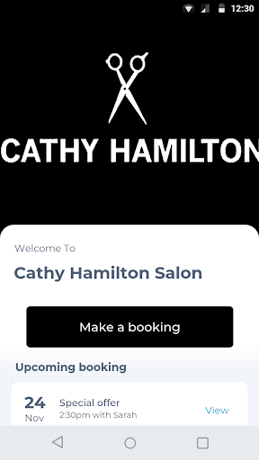 Android application Cathy Hamilton Salon screenshort