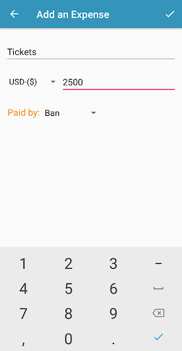 Split check, bills & expenses. Screen 2