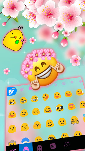 Pink Blossoms Keyboard Backgro Screen 3