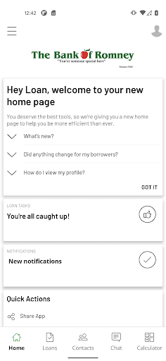 Android application The Bank of Romney Lending screenshort