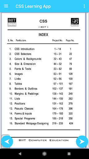 CSS Training App-230 Programs Screen 3