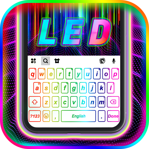 LED Neon Keyboard Background logo