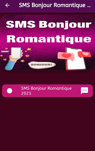 SMS Bonjour Romantique 2023 Screen 2