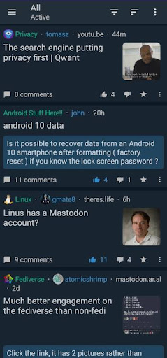 Android application Jerboa for Lemmy screenshort