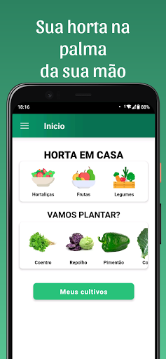 Android application Horta em casa screenshort