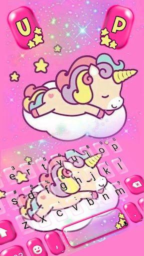 Pink Sleeping Unicorn Keyboard Screen 2