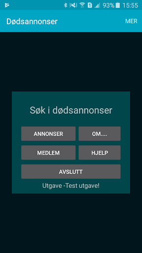 Android application Dødsannonser screenshort
