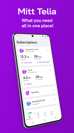 Android application Mitt Telia screenshort