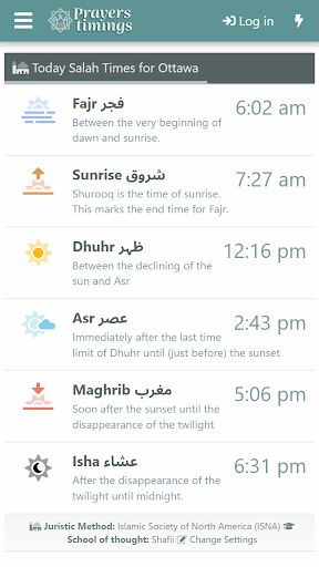 Android application Prayers Timings screenshort