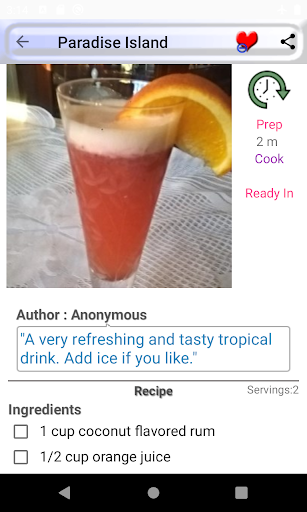 Citrus: drink Recipe Screen 3