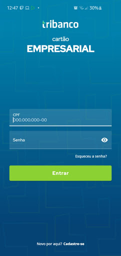 Android application Tribanco Cartão Empresarial screenshort