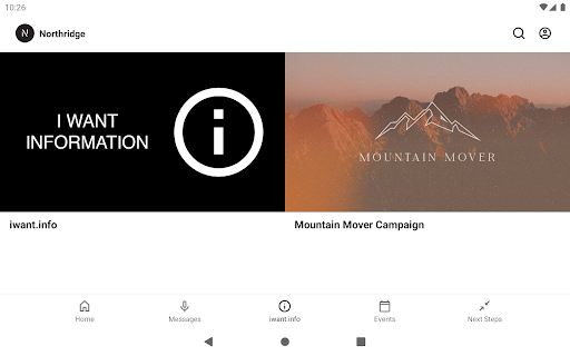 Screenshot of Northridge Church App