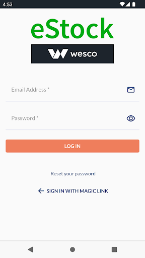 Android application Wesco eStock screenshort