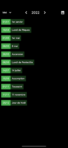 Jours fériés - France DOM-TOM Screen 2