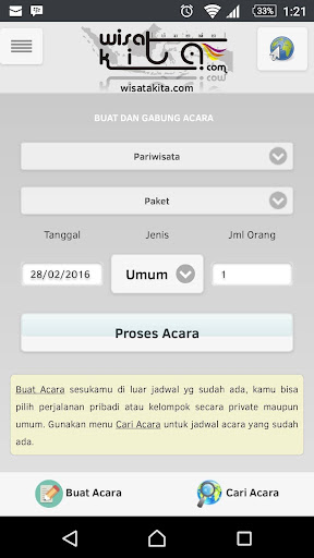 Android application Wisatakita.com screenshort