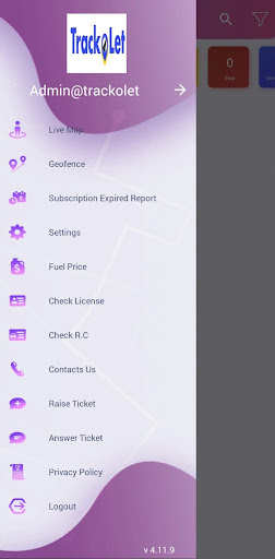 Android application TrackoLet screenshort