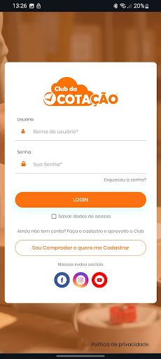 Android application Club Gestor screenshort