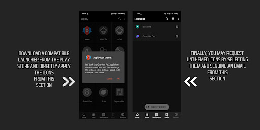 Screenshot of Black Line Gray Icons