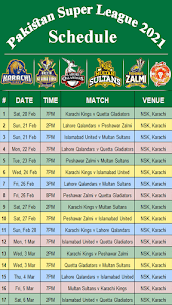 PSL Schedule 2021 Apk app for Android 1