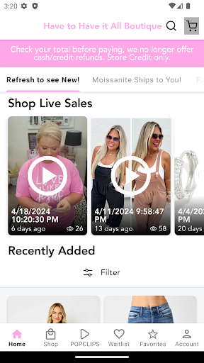 Android application Have to Have it All Boutique screenshort