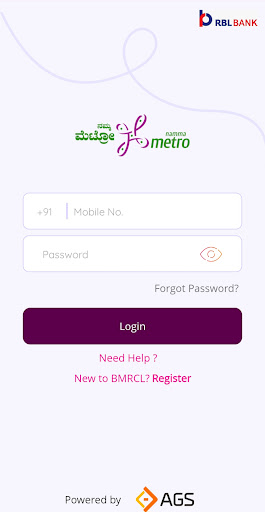 Android application BMRCL RBL Bank NCMC screenshort