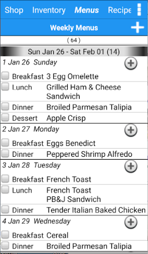 Grocery Tracker Shopping List Screen 3