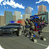 US Police Transform Robot Car Grey Wolf Robot Game icon