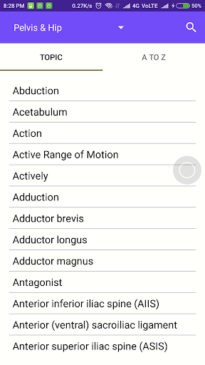Anatomy Directory Screen 3