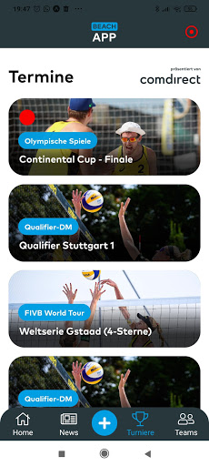Beach-Volleyball App Screen 2