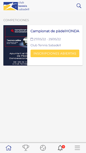 Android application Torneigs Club Tennis Sabadell screenshort