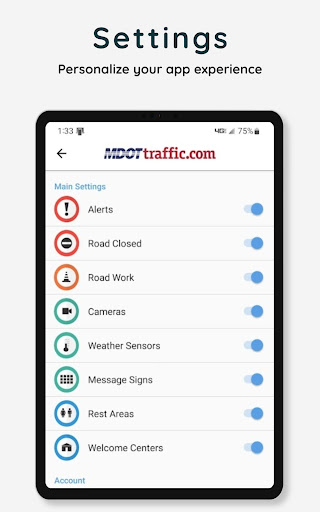Screenshot of MDOT Traffic (Mississippi)