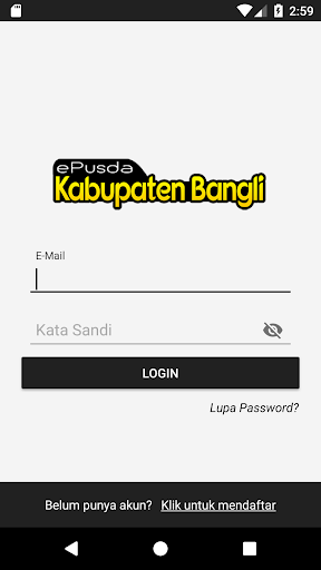 Android application ePusda Kabupaten Bangli screenshort