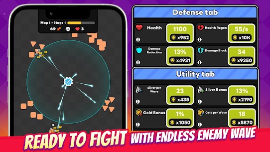 Idle Cannon MOD APK: Tower TD Geometry (God Mode/Unlimited Money) Download 7