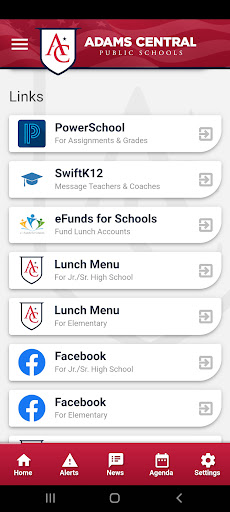 Android application Adams Central Public Schools screenshort
