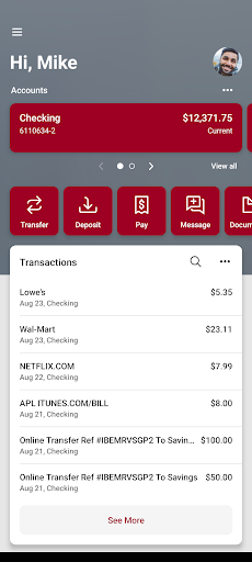 PeoplesSouth Bank Mobile Screen 2