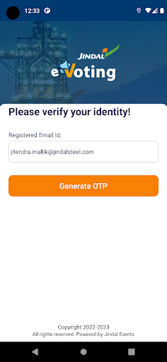 Android application Jindal Voting screenshort