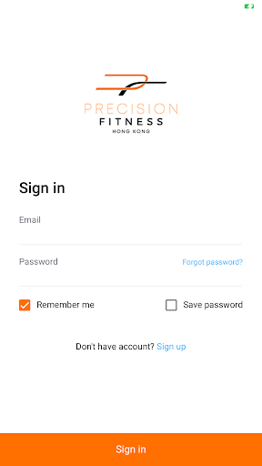 Android application Precision Fitness screenshort