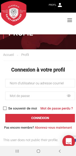 Connexion - SBA Screen 2
