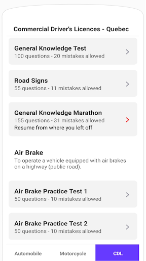 SAAQ Test Screen 3