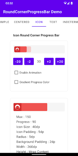 Demo App for Round Corner Prog Screen 3