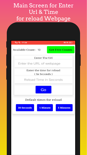 Auto Reloder Web Tab Reloader Screen 2