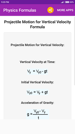 Physics Formulas Screen 3
