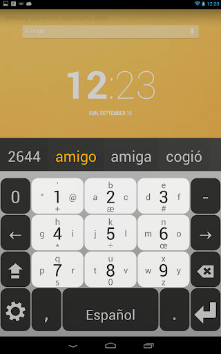 Spanish Keyboard plugin Screen 2
