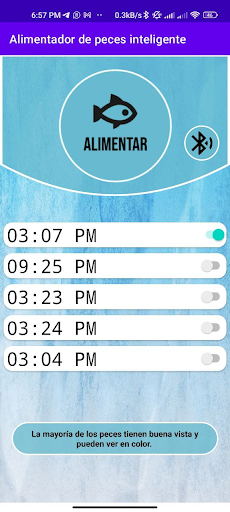 Android application Smart Fish Feeder screenshort
