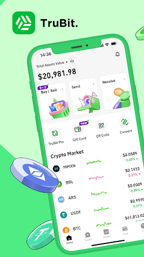 Android application TruBit: Crypto Wallet screenshort