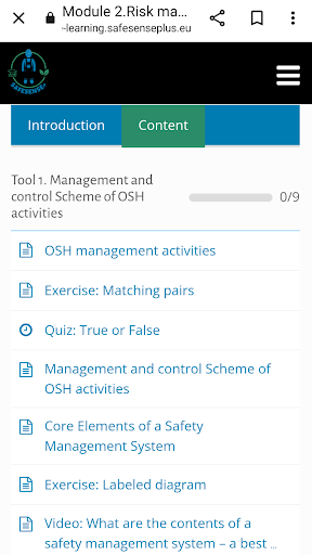 E-learningSafesenseplus Screen 2