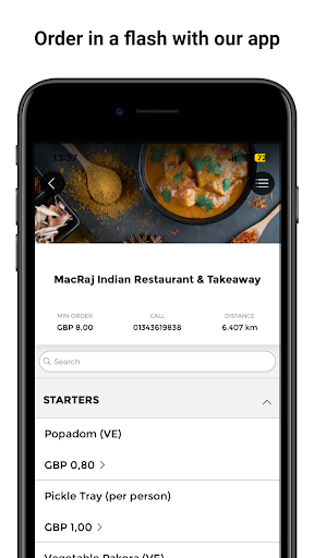Android application Macraj Indian Restaurant screenshort